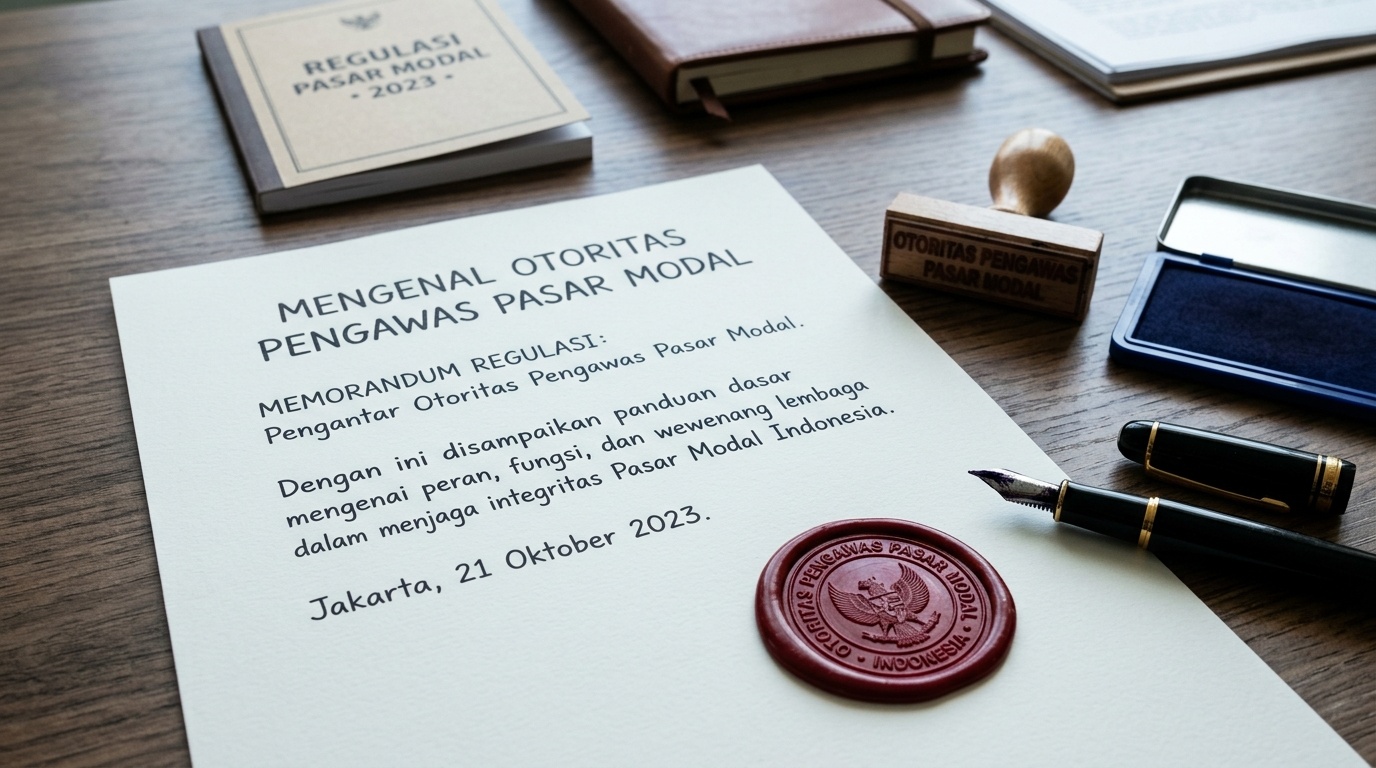 Dokumen resmi dengan cap regulasi pasar modal