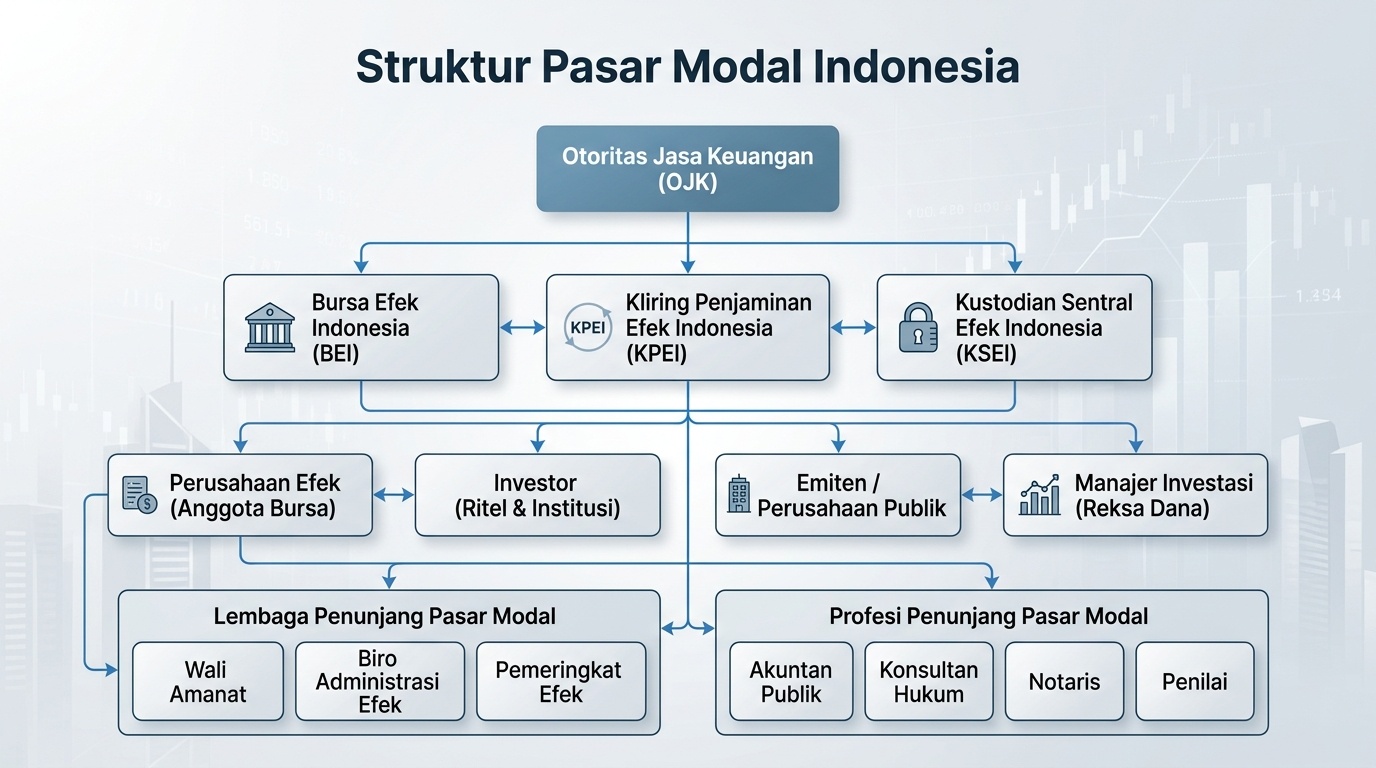 Diagram struktur kelembagaan pasar modal Indonesia